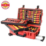 Wiha Master Electricians Insulated Tools Set In Rolling Hard Case - 80 Piece Set