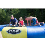 Rave Sport Aqua Jump Eclipse 120 Water Trampoline with Ladder, Blue and Yellow
